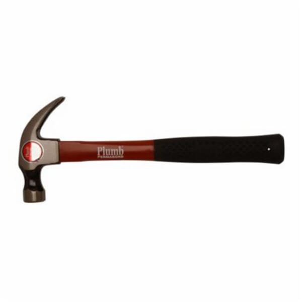 Plumb 11406 Regular Claw Hammer, 13 in OAL, Polished/Smooth Face Surface, 16 oz Forged Steel Head, Curved Claw, Fiberglass Handle