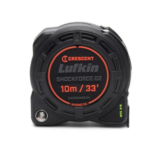 Crescent LM1235CMEB-02 Shockforce Nite Eye G2 Magnetic Tape Measure, 10 m L Blade x 1 1/4 in W Blade