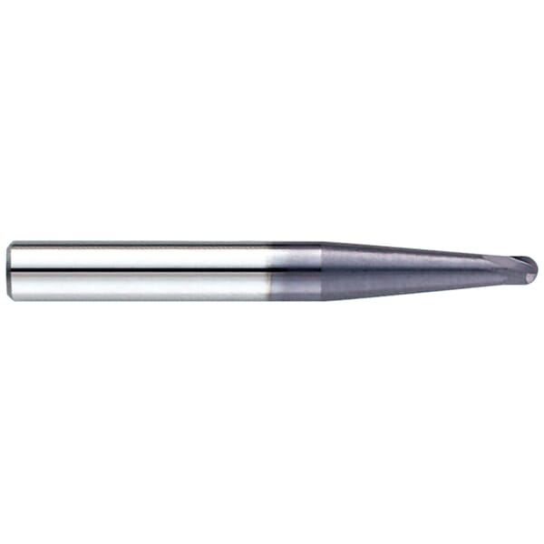GARR 14240 350MX Center Cutting Square End High Performance End Mill, 1/8 in Dia Cutter, 1/8 in Length of Cut, 2 Flutes, 1/4 in Dia Shank, 3 in OAL, Balinit X.CEED