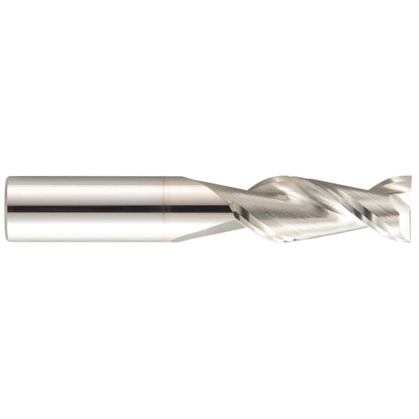 GARR 41542 142M Center Cutting Square End Mill, 7 mm Dia Cutter, 19 mm Length of Cut, 2 Flutes, 8 mm Dia Shank, 65 mm OAL, DLC