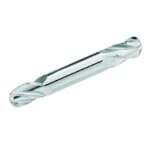 GARR 08090 195M Ball End Center Cutting Double End Stub Length End Mill, 1/4 in Dia Cutter, 1/2 in Length of Cut, 4 Flutes, 1/4 in Dia Shank, 2-1/2 in OAL, Uncoated