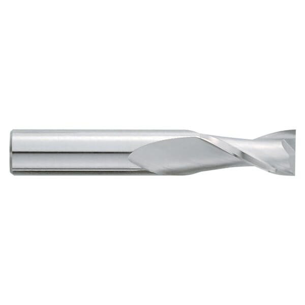 GARR 11060 220M Center Cutting Single End Square End Standard Length End Mill, 7/64 in Dia Cutter, 3/8 in Length of Cut, 2 Flutes, 1/8 in Dia Shank, 1-1/2 in OAL, Uncoated