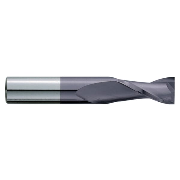 GARR 11037 220MA Center Cutting Square End Standard Length End Mill, 1/16 in Dia Cutter, 1/4 in Length of Cut, 2 Flutes, 1/8 in Dia Shank, 1-1/2 in OAL, TiALN Coated