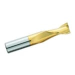 GARR 11113 220MT Center Cutting Standard Length Square End Mill, 3/16 in Dia Cutter, 5/8 in Length of Cut, 2 Flutes, 3/16 in Dia Shank, 2 in OAL, TiN Coated