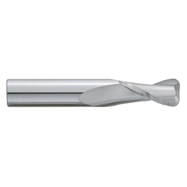 GARR 79140 220R Center Cutting Single End Standard Length End Mill, 1/4 in Dia Cutter, 0.06 in Corner Radius, 3/4 in Length of Cut, 2 Flutes, 1/4 in Dia Shank, 2-1/2 in OAL, Uncoated