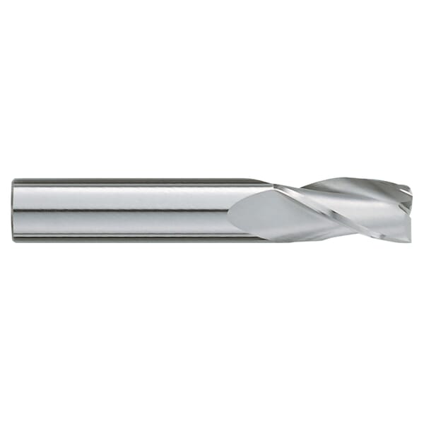 GARR 12210 223M Center Cutting Single End Square End Standard Length End Mill, 11/32 in Dia Cutter, 7/8 in Length of Cut, 3 Flutes, 3/8 in Dia Shank, 2-1/2 in OAL, Uncoated
