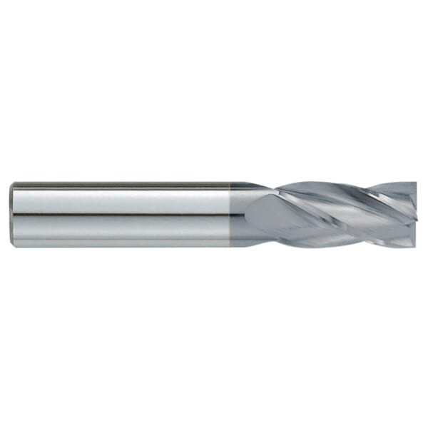 GARR 13144 230MC Center Cutting Square End Standard Length End Mill, 15/64 in Dia Cutter, 3/4 in Length of Cut, 4 Flutes, 1/4 in Dia Shank, 2-1/2 in OAL, TiCN Coated