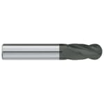 GARR 15078 310D Ball End Center Cutting Standard Length End Mill, 1/8 in Dia Cutter, 1/2 in Length of Cut, 4 Flutes, 1/8 in Dia Shank, 1-1/2 in OAL, Crystalline Diamond Coated