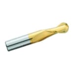 GARR 16273 320MT Ball Nose Center Cutting Standard Length End Mill, 7/16 in Dia Cutter, 1 in Length of Cut, 2 Flutes, 7/16 in Dia Shank, 2-3/4 in OAL, TiN Coated