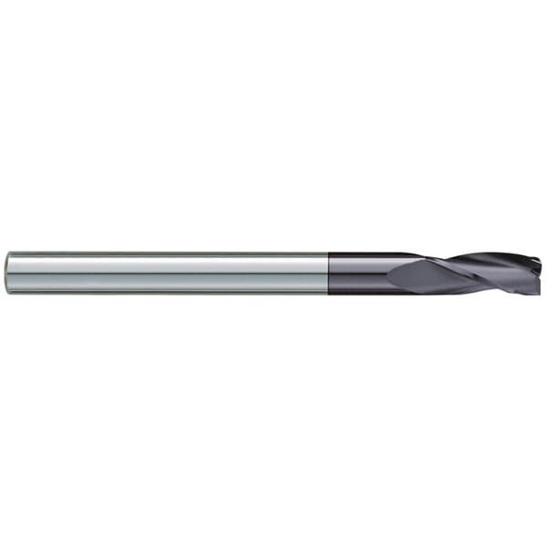 GARR 93177 643MA Center Cutting Extra Length Square End Mill, 8 mm Dia Cutter, 50 mm Length of Cut, 3 Flutes, 8 mm Dia Shank, 150 mm OAL, TiAlN