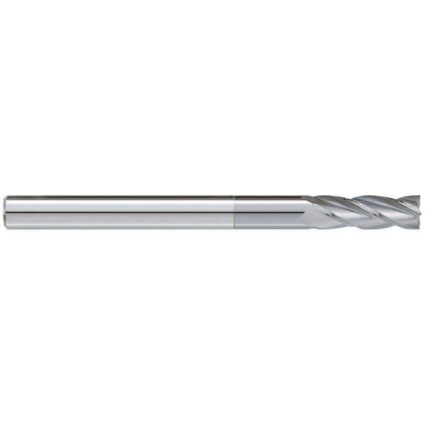 GARR 42054 630MC Center Cutting Extra Length Square End Mill, 3/16 in Dia Cutter, 1-1/8 in Length of Cut, 4 Flutes, 3/16 in Dia Shank, 3 in OAL, TiCN Coated
