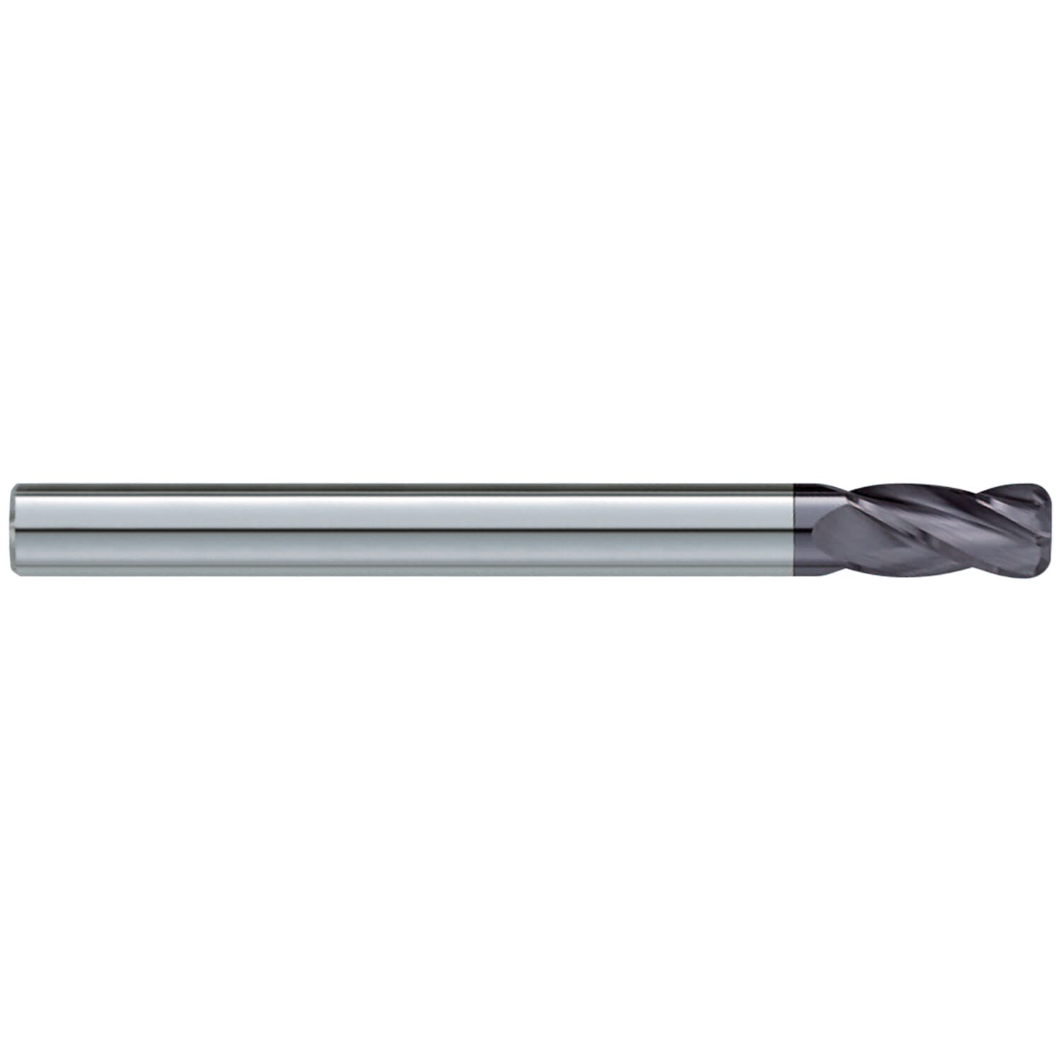 GARR 20257 630RA Center Cutting Extra Length Single End Mill, 3/16 in Dia Cutter, 0.045 in Corner Radius, 1 in Length of Cut, 4 Flutes, 3/16 in Dia Shank, 4 in OAL, TiAlN Coated