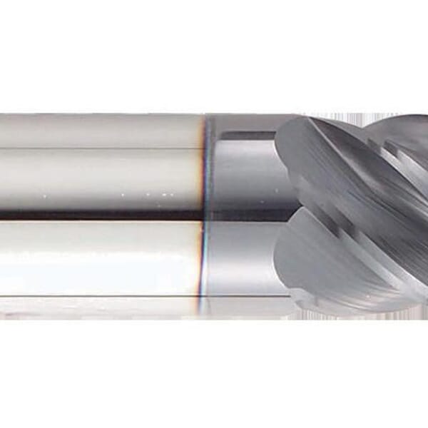 GARR 83557 855RA Center Cutting High Performance Single End Mill, 3 mm Dia Cutter, 0.5 mm Corner Radius, 12 mm Length of Cut, 5 Flutes, 3 mm Dia Shank, 50 mm OAL, AlTiN