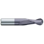 GARR 16077 320MA Ball End Center Cutting Single End Standard Length End Mill, 1/8 in Dia Cutter, 1/2 in Length of Cut, 2 Flutes, 1/8 in Dia Shank, 1-1/2 in OAL, TiALN Coated