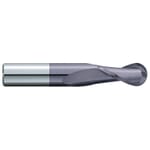 GARR 03077 180MA Ball End Center Cutting Single End Stub Length End Mill, 3/16 in Dia Cutter, 3/8 in Length of Cut, 2 Flutes, 3/16 in Dia Shank, 2 in OAL, TiALN Coated