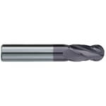 GARR 04117 190MA Ball End Center Cutting Single End Stub Length End Mill, 3/8 in Dia Cutter, 5/8 in Length of Cut, 4 Flutes, 3/8 in Dia Shank, 2 in OAL, TiALN Coated
