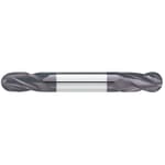 GARR 08037 195MA Ball End Center Cutting Double End Stub Length End Mill, 1/16 in Dia Cutter, 1/8 in Length of Cut, 4 Flutes, 1/8 in Dia Shank, 1-1/2 in OAL, TiALN Coated