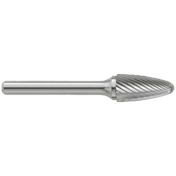 GARR 64031 SF Series Standard Rotary File/Burr, Radius End, Tree Head, 1/2 in Dia Head, 1 in L of Cut, Aluminum Cut
