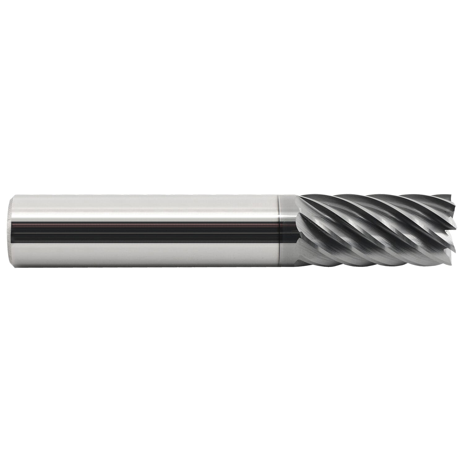 GARR 98414 TMS Finisher Non-Center Cutting Square End Mill, 8 mm Dia Cutter, 38 mm Length of Cut, 7 Flutes, 8 mm Dia Shank, 100 mm OAL, AlCrN Coated