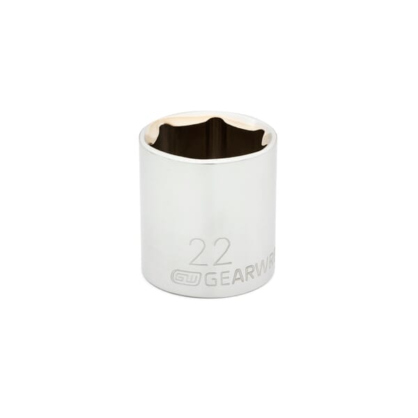 GEARWRENCH 80332 Standard Length Socket, 3/8 in Square Drive, 22 mm, 6 Points