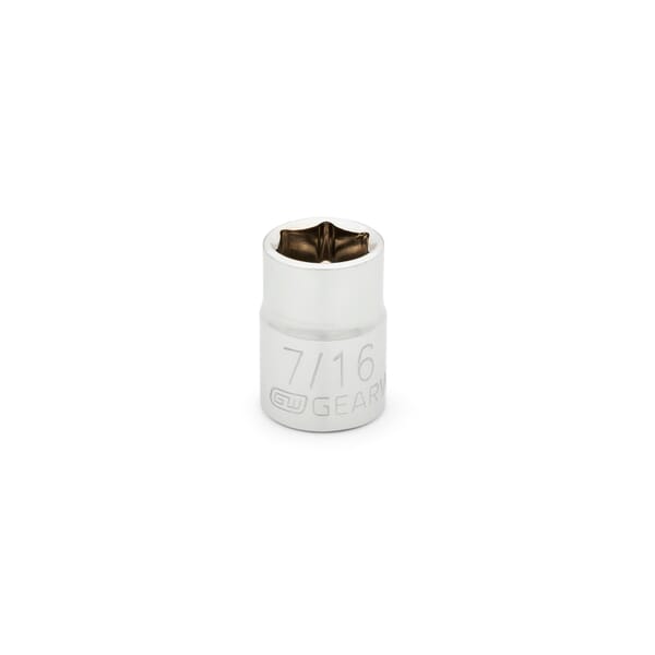 GEARWRENCH 80353 Standard Length Socket, 3/8 in Square Drive, 7/16 in, 6 Points