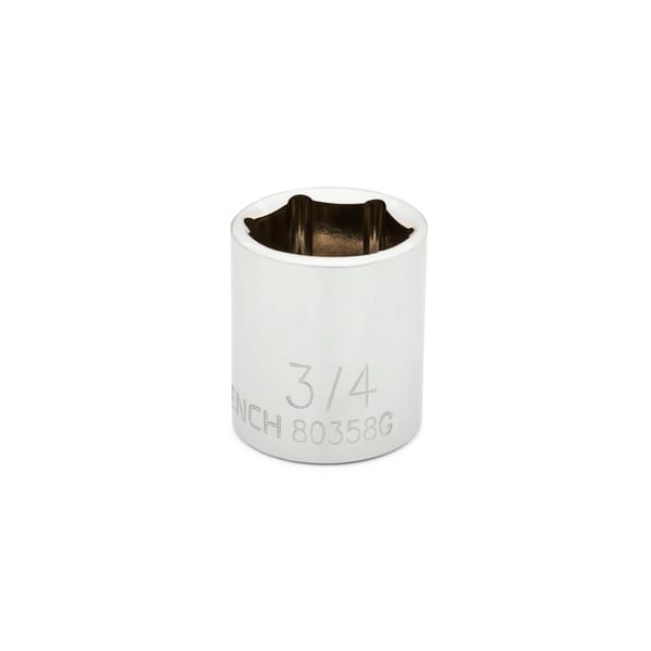 GEARWRENCH 80358 Standard Length Socket, 3/8 in Square Drive, 3/4 in, 6 Points
