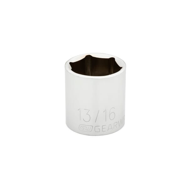 GEARWRENCH 80359 Standard Length Socket, 3/8 in Square Drive, 13/16 in, 6 Points