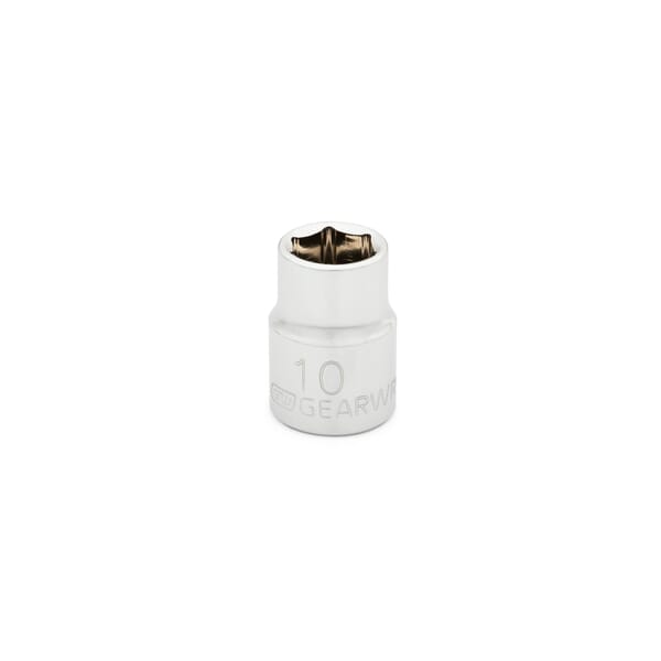 GEARWRENCH 80378 Standard Length Socket, 3/8 in Square Drive, 10 mm, 6 Points