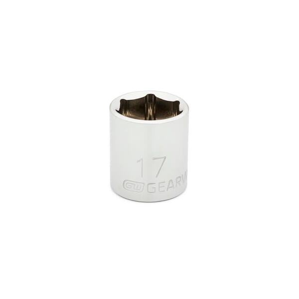 GEARWRENCH 80385 Standard Length Socket, 3/8 in Square Drive, 17 mm, 6 Points