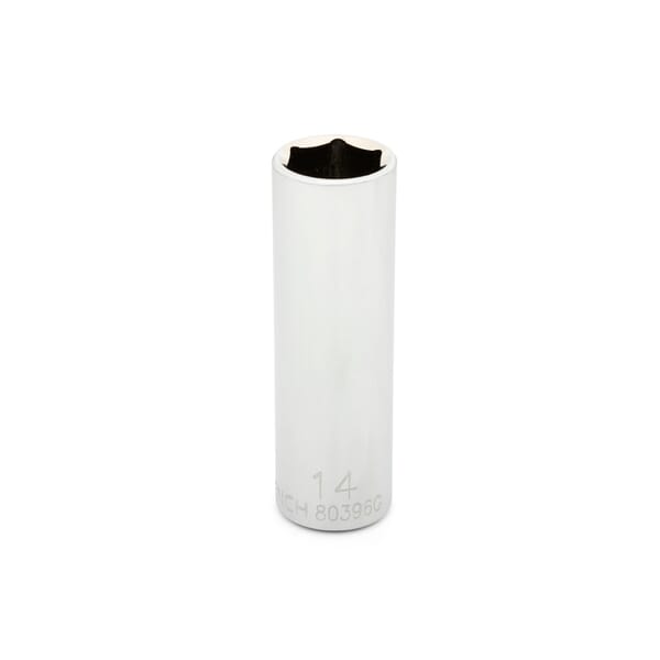 GEARWRENCH 80396 Deep Length Socket, 3/8 in Square Drive, 14 mm, 6 Points
