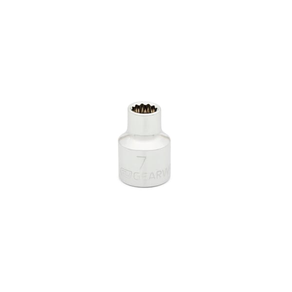 GEARWRENCH 80483 Standard Length Socket, 3/8 in Square Drive, 7 mm, 12 Points