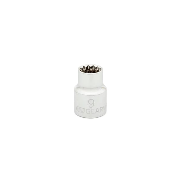 GEARWRENCH 80485 Standard Length Socket, 3/8 in Square Drive, 9 mm, 12 Points