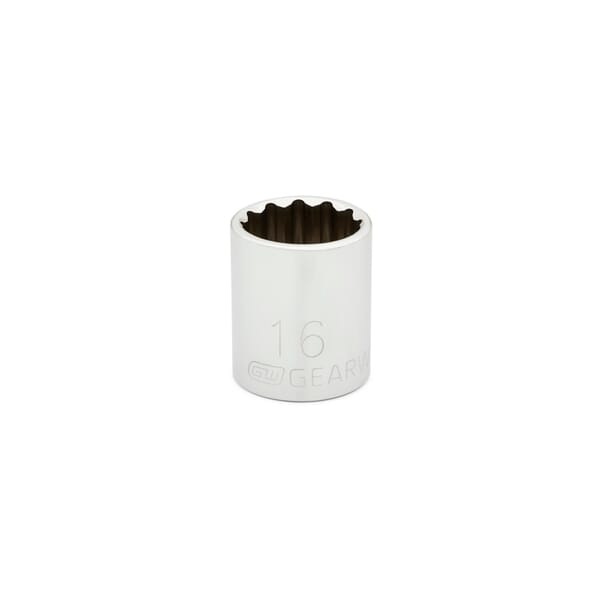 GEARWRENCH 80492 Standard Length Socket, 3/8 in Square Drive, 16 mm, 12 Points