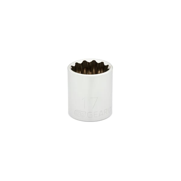 GEARWRENCH 80493 Standard Length Socket, 3/8 in, 17 mm, 12 Points