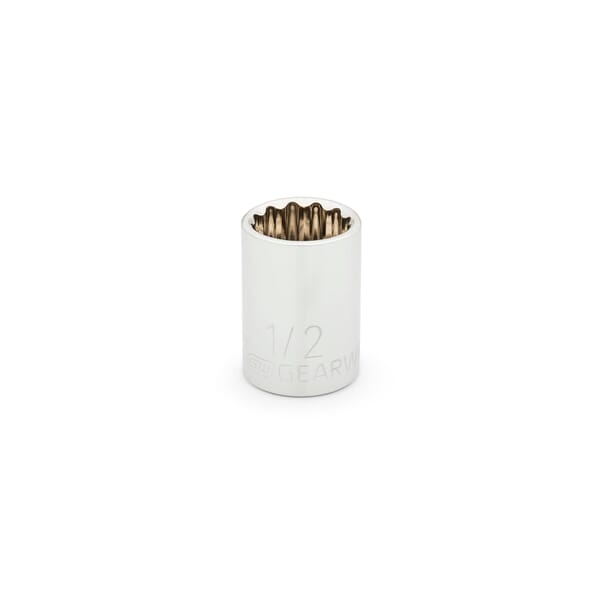 GEARWRENCH 80500D Standard Length Socket, 3/8 in Square Drive, 1/2 in, 12 Points