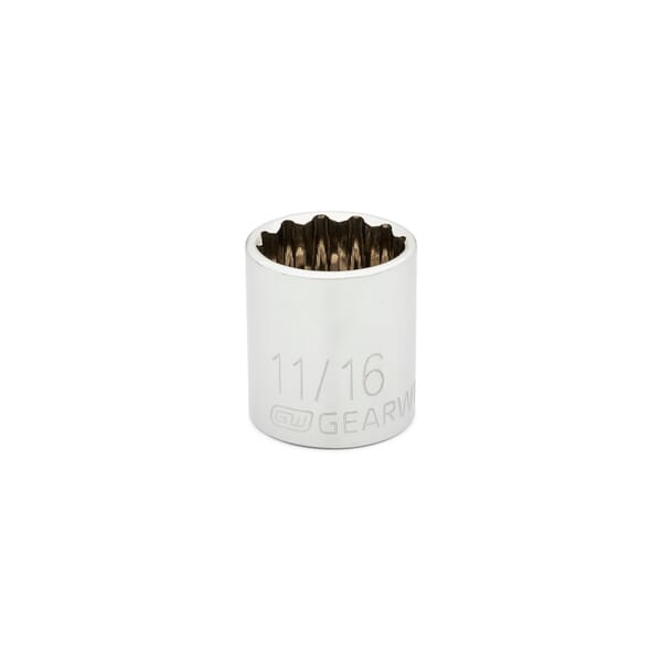 GEARWRENCH 80503 Standard Length Socket, 3/8 in, 11/16 in, 12 Points