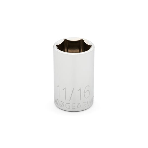GEARWRENCH 80606 Standard Length Socket, 1/2 in Square Drive, 11/16 in, 6 Points