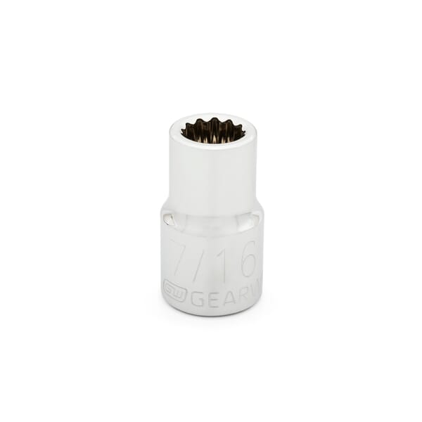 GEARWRENCH 80760 Standard Length Socket, 1/2 in Square Drive, 7/16 in, 12 Points
