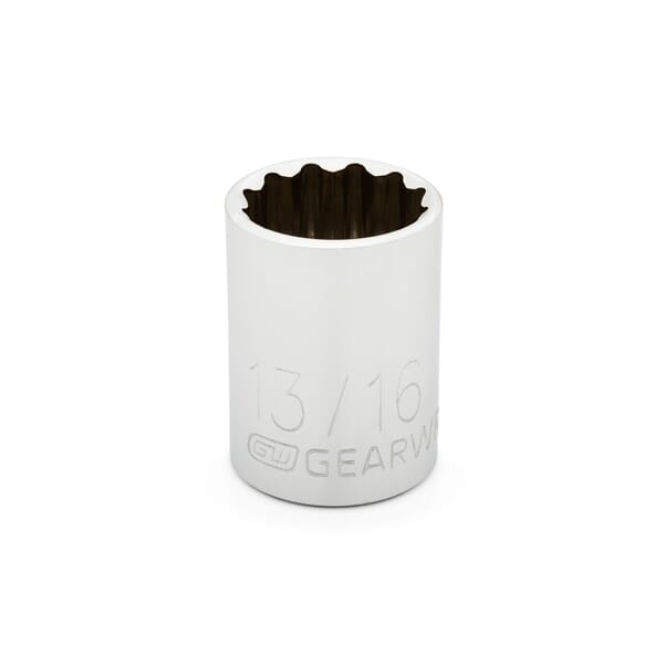 GEARWRENCH 80766 Standard Length Socket, 1/2 in, 13/16 in, 12 Points