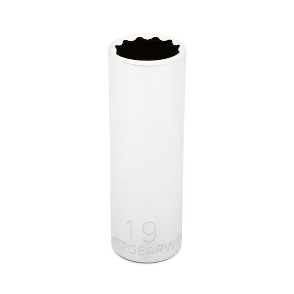 GEARWRENCH 80790 Deep Length Socket, 1/2 in, 19 mm, 12 Points