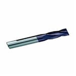 GARR 02517 870MA Center Cutting Single End Square End Stub Length End Mill, 1 mm Dia Cutter, 2 mm Length of Cut, 4 Flutes, 3 mm Dia Shank, 38 mm OAL, TiALN Coated
