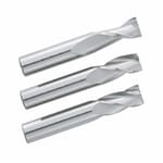 GARR 13600 Center Cutting Single End Square End Standard Length End Mill, 0.015 in Dia Cutter, 0.045 in Length of Cut, 4 Flutes, 1/8 in Dia Shank, 1-1/2 in OAL, Uncoated