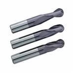 GARR 16057 320MA Ball End Center Cutting Single End Standard Length End Mill, 3/32 in Dia Cutter, 3/8 in Length of Cut, 2 Flutes, 1/8 in Dia Shank, 1-1/2 in OAL, TiALN Coated