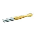 GARR 16273 320MT Ball Nose Center Cutting Standard Length End Mill, 7/16 in Dia Cutter, 1 in Length of Cut, 2 Flutes, 7/16 in Dia Shank, 2-3/4 in OAL, TiN Coated