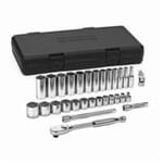 GEARWRENCH 80568 Socket Set, ASME B107.1/B107.10, 12 Points, 3/8 in Drive, 30 Pieces, Included Socket Size: 1/4 to 1 in, Storage Case Container