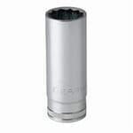 GEARWRENCH 80820 Deep Length Socket, 1/2 in Square Drive, 22 mm, 12 Points