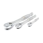 GEARWRENCH 90T 81206T 3-Piece Ratchet Set, 1/4 in, 3/8 in, 1/2 in Drive, Teardrop Head, 3 Pieces, Alloy Steel, Polished Chrome