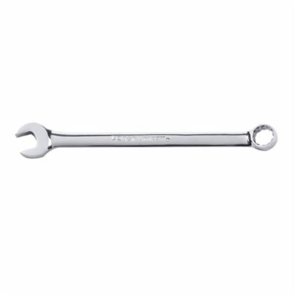 GEARWRENCH 81654 Long Length Open End Combination Wrench, 3/8 in Wrench, 12 Points, 15 deg Offset, 6.54 in OAL, Premium Alloy Steel, Polished Chrome