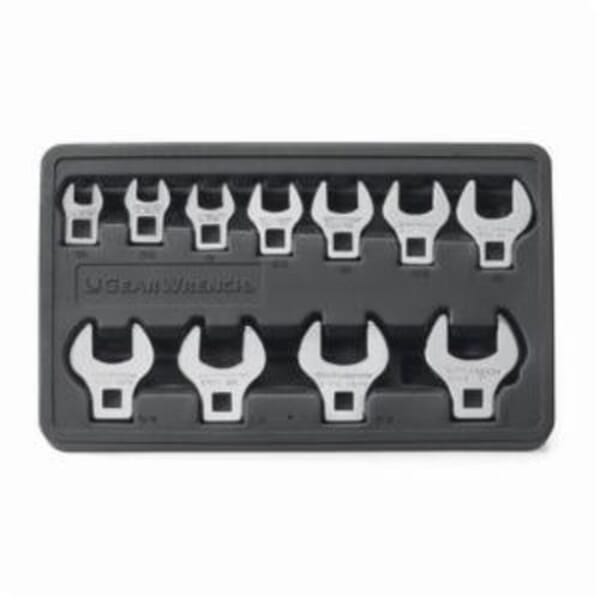 GEARWRENCH 81908 Crowfoot Non-Ratcheting Wrench Set, 11 Pieces, 3/8 to 1 in, Polished Chrome