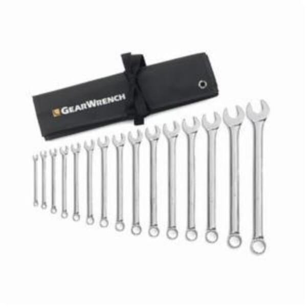 GEARWRENCH 81918 Long Length Combination Non-Ratcheting Wrench Set, 15 Pieces, 15/16 to 1-1/4 in